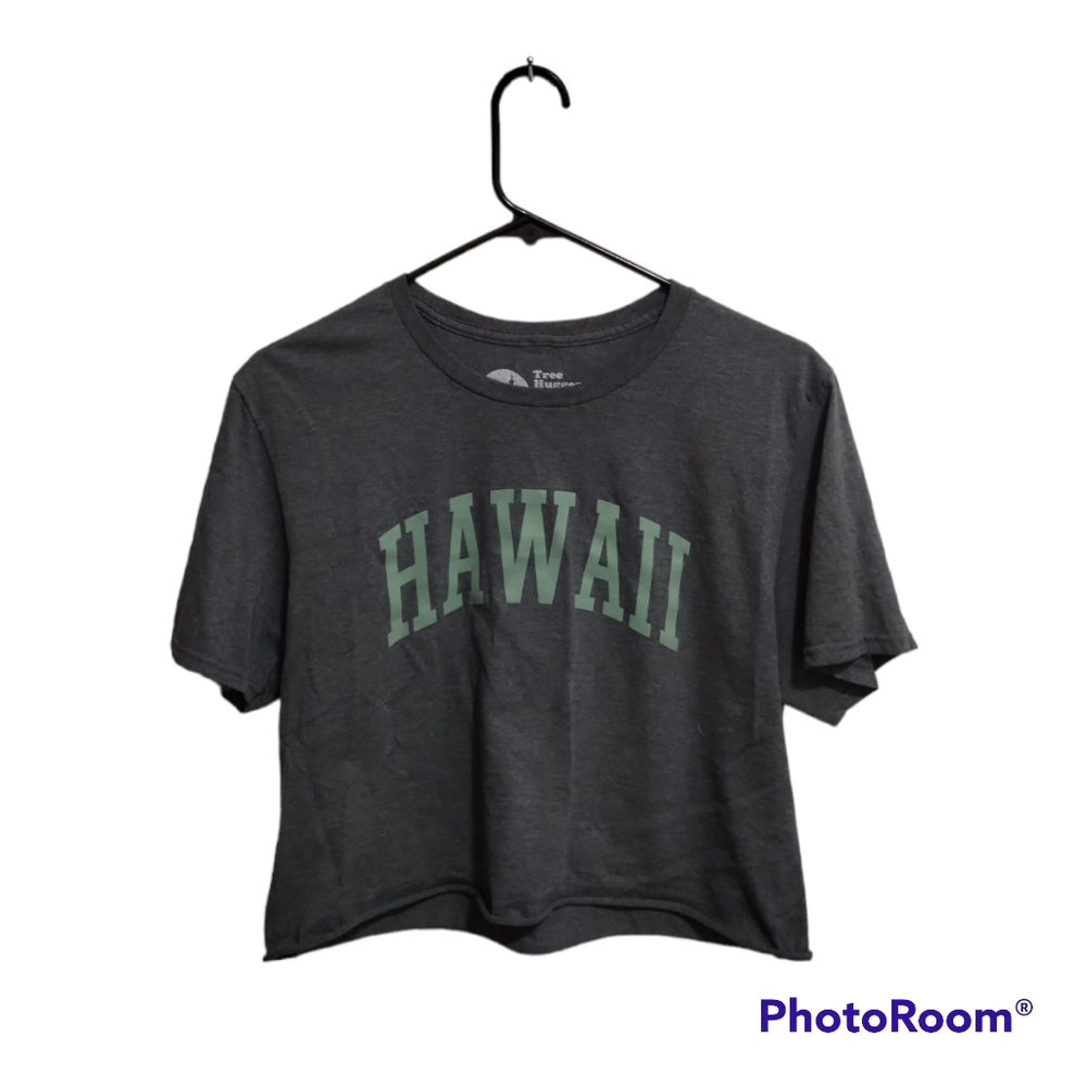 Women's Hawaii Cropped Charcoal Gray Tee